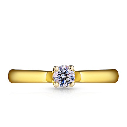 Кольцо из желтого золота с бриллиантом