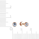 Пусеты из красного золота с топазом