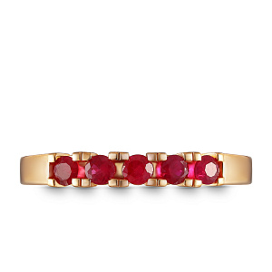 Кольцо из красного золота с рубинами