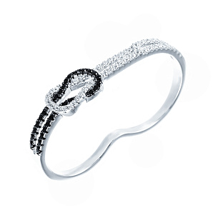 Кольцо из серебра с фианитом