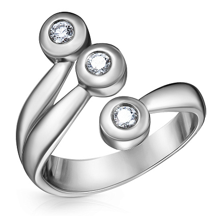 Кольцо из белого золота с бриллиантами