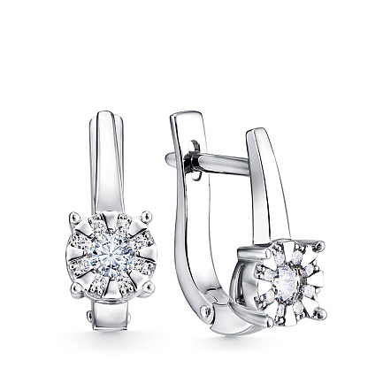 Серьги из белого золота с бриллиантами