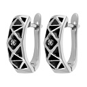 Серьги с английским замком из серебра с фианитами