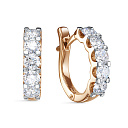 Серьги с английским замком из красного золота с бриллиантами