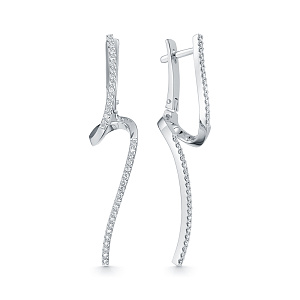 Серьги из белого золота с бриллиантами