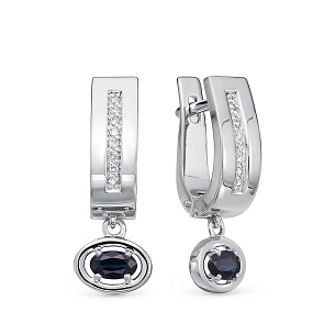 Серьги из белого золота с бриллиантом