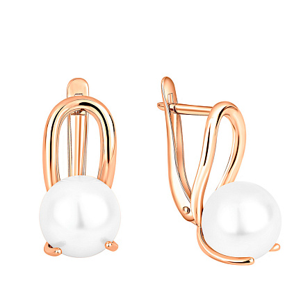 Серьги с английским замком из красного золота