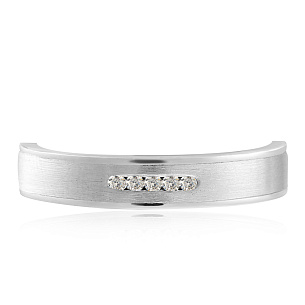 Кольцо обручальное из красного золота с бриллиантом