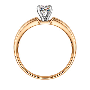 Кольцо из красного золота с бриллиантом