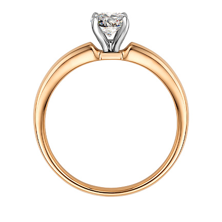 Кольцо из красного золота с бриллиантом