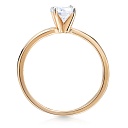 Кольцо из красного золота с фианитом