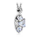 Колье из белого золота с бриллиантами, плетение якорное