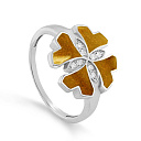 Кольцо из серебра с фианитами