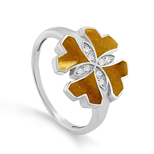 Кольцо из серебра с фианитом