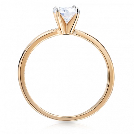 Кольцо из красного золота с фианитом