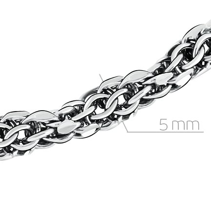 Цепь ручной работы из серебра, плетение каприз