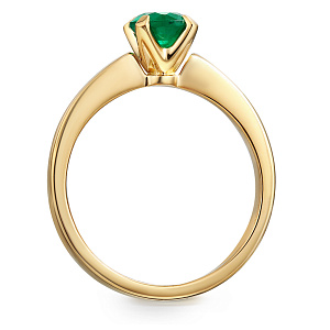 Кольцо из желтого золота с изумрудом