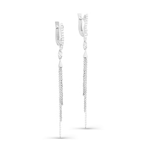 Серьги с английским замком из белого золота с бриллиантами