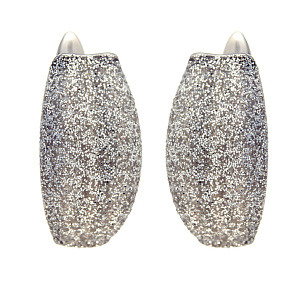 Серьги с английским замком из серебра с глиттером