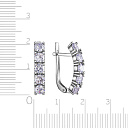 Серьги с английским замком из серебра с фианитом