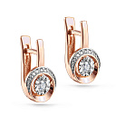 Серьги с английским замком из красного золота с бриллиантами