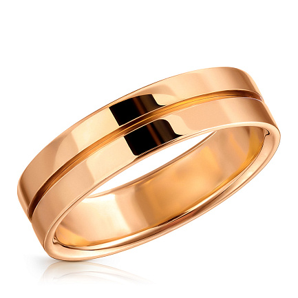 Кольцо обручальное из красного золота