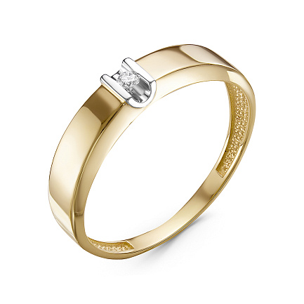 Кольцо из желтого золота с бриллиантом