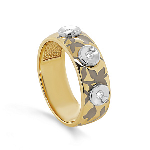 Кольцо из желтого золота с бриллиантами