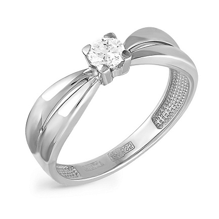 Кольцо из белого золота с бриллиантом