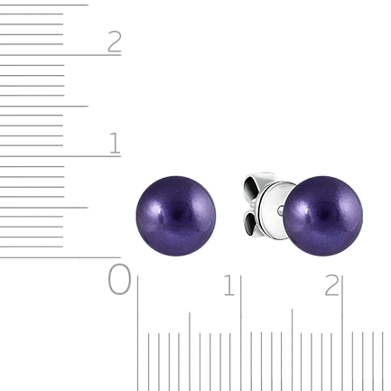 Пусеты из серебра с жемчугом