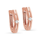 Серьги с английским замком из красного золота с бриллиантами