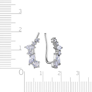 Серьги из серебра с фианитом