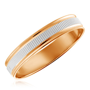Кольцо обручальное из комбинированного золота
