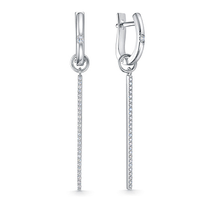 Серьги из белого золота с бриллиантами