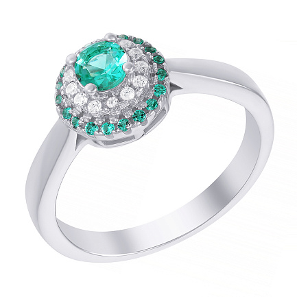 Кольцо из серебра с фианитом