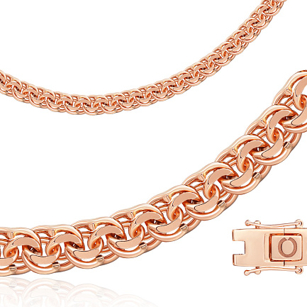 Цепь ручной работы из красного золота