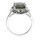 Кольцо из белого золота с молдавитом