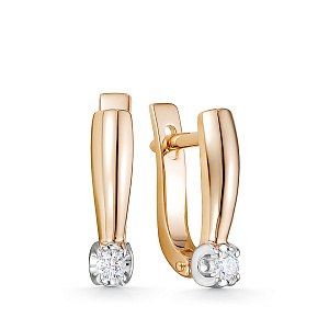 Серьги из красного золота с бриллиантами