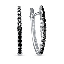 Серьги с английским замком из белого золота с бриллиантами