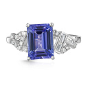 Кольцо из белого золота с бриллиантами, танзанитом