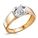 Кольцо из красного золота с бриллиантом