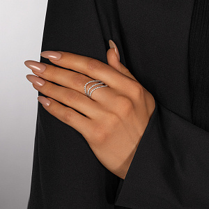 Кольцо из белого золота с бриллиантами