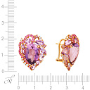 Серьги из красного золота с аметистами, бриллиантами