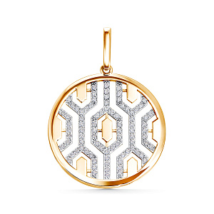 Подвеска из красного золота с бриллиантами