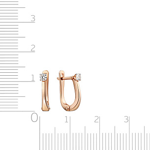 Серьги с английским замком из красного золота с бриллиантами