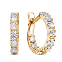 Серьги с английским замком из красного золота с фианитами