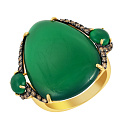 Кольцо из желтого золота с бриллиантами, агатами