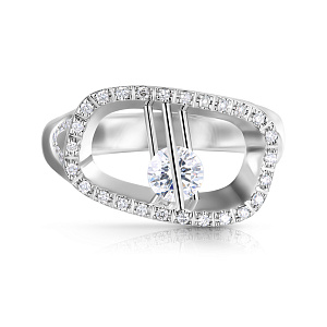 Кольцо из белого золота с бриллиантами