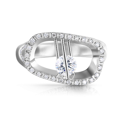 Кольцо из белого золота с бриллиантами