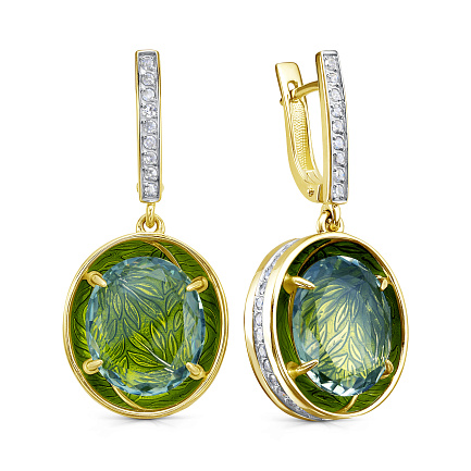 Серьги с английским замком из желтого золота